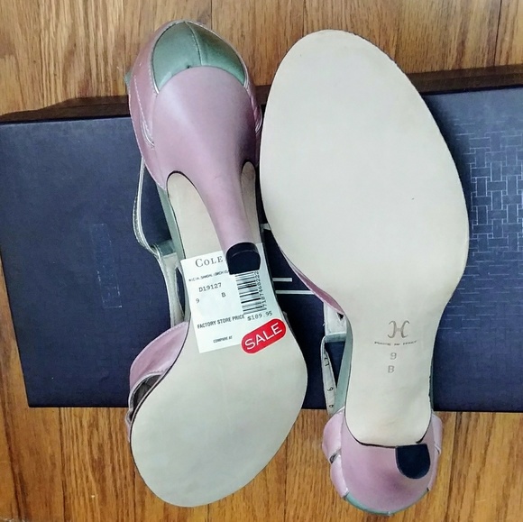 New! Gorgeous Cole Haan Heels Pink/Green! 9B - Picture 7 of 8